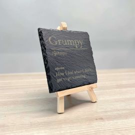 Grumpy - Funny Dictionary Definition Slate Coaster