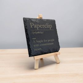 Paperclip - Funny Dictionary Definition Slate Coaster