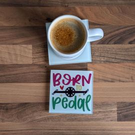 "Born To Pedal" Glass Coaster