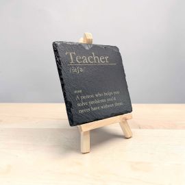 Teacher - Funny Dictionary Definition Slate Coaster