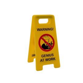 Novelty Joke Desk A Frame Sign “Warning!, Genius at Work”